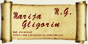Marija Gligorin vizit kartica